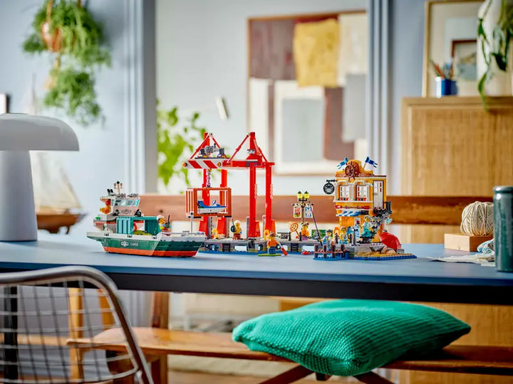 60422 Seaside Harbor with Cargo Ship