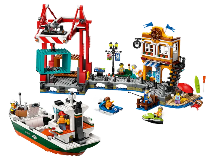 60422 Seaside Harbor with Cargo Ship