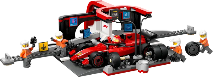 60443 F1® Pit Stop & Pit Crew with Ferrari Car