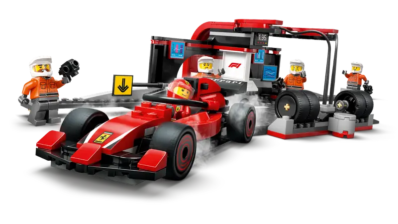 60443 F1® Pit Stop & Pit Crew with Ferrari Car