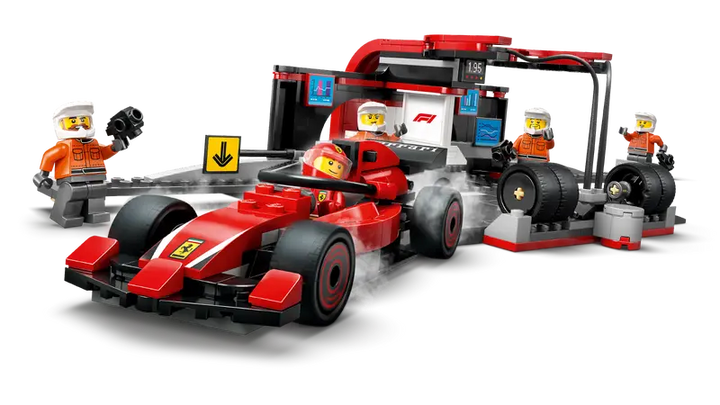 60443 F1® Pit Stop & Pit Crew with Ferrari Car