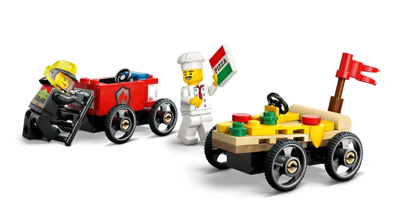 60458 Pizza vs. Fire Truck Race Car Pack