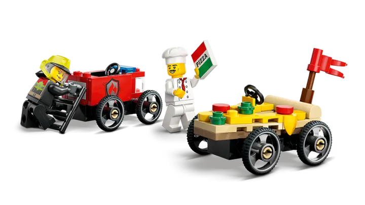 60458 Pizza vs. Fire Truck Race Car Pack