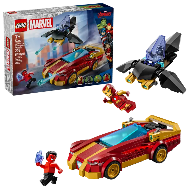 76310 Iron Man Car & Black Panther vs. Red Hul