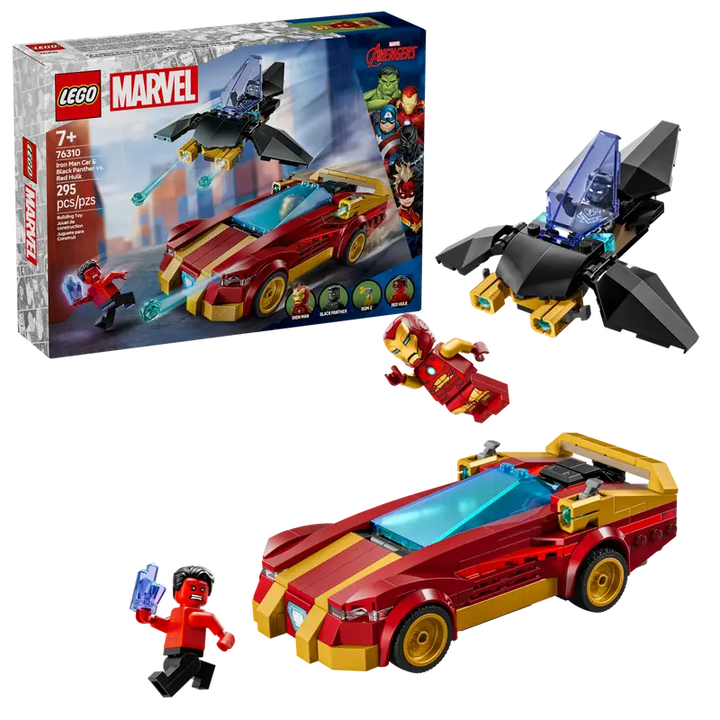 76310 Iron Man Car & Black Panther vs. Red Hul